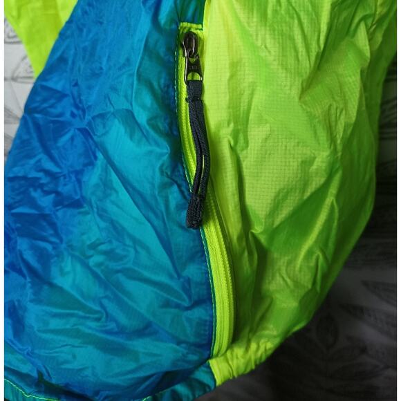 Brooks Windbreaker Running Jacket Rip Stop Neon green blue - Picture 3 of 11